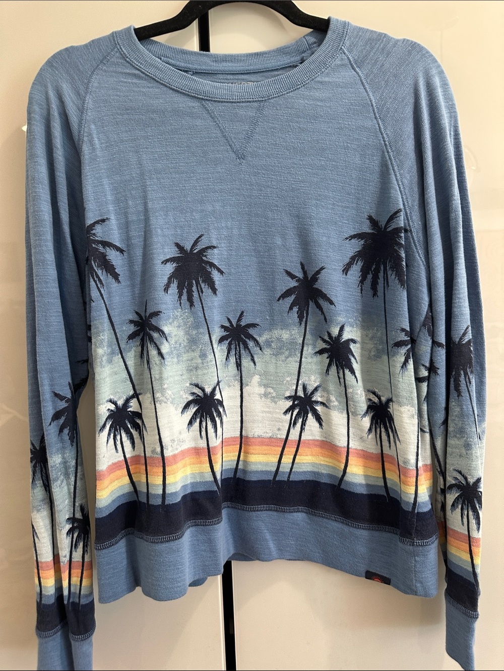Faherty Sunwashed Slub Palm Rainbow Pullover Sweatshirt